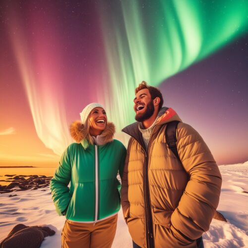 Firefly Skrattade människor under norrsken 31126